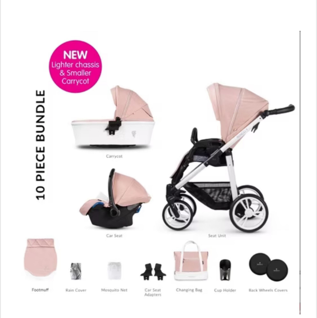 Бебешка количка Venicci Pure rose 3в1 комплект