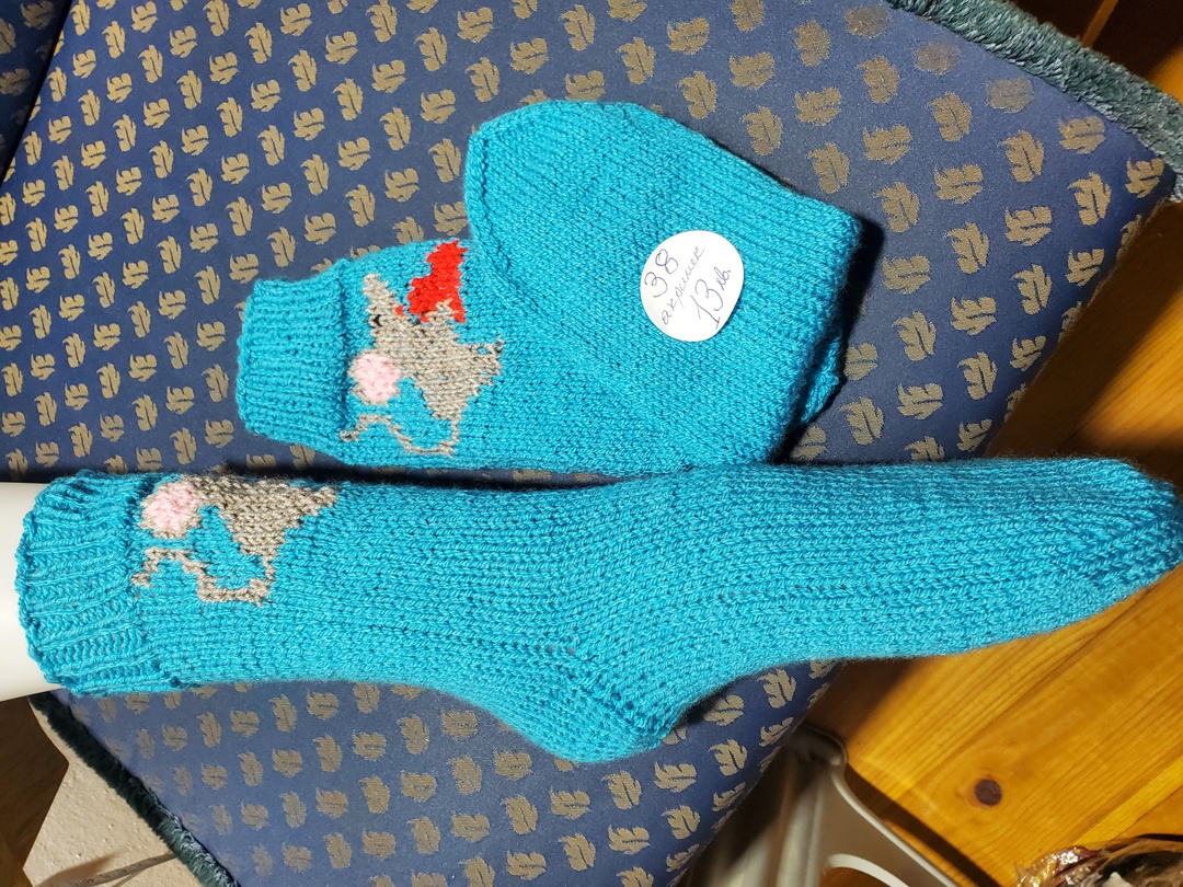 Ръчно плетени детски чорапи размер 38
