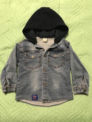 Детска дънкова риза с качулка