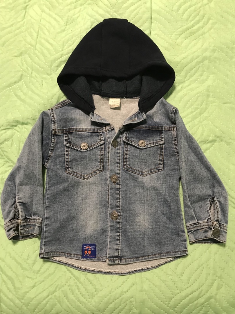 Детска дънкова риза с качулка