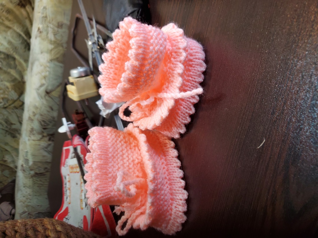 Ръчно плетени бебешки терлички-ботушки , от 0 до 3