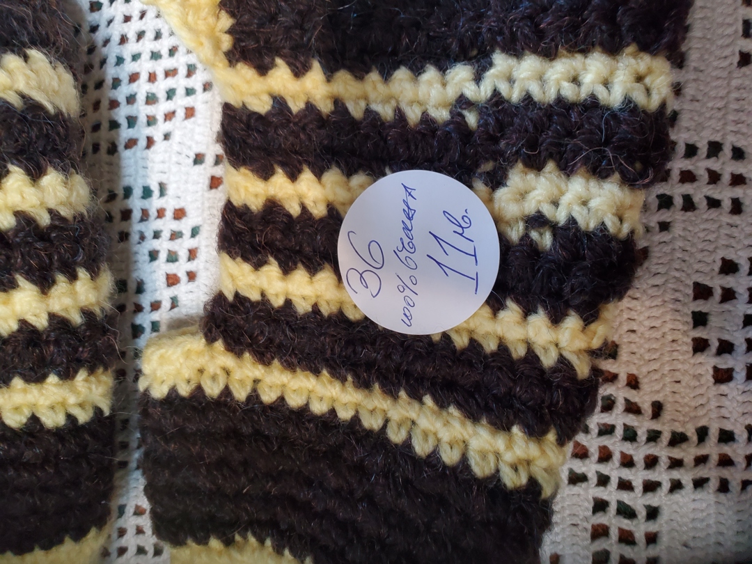 Ръчно плетени детски терлици от вълна, размер 36