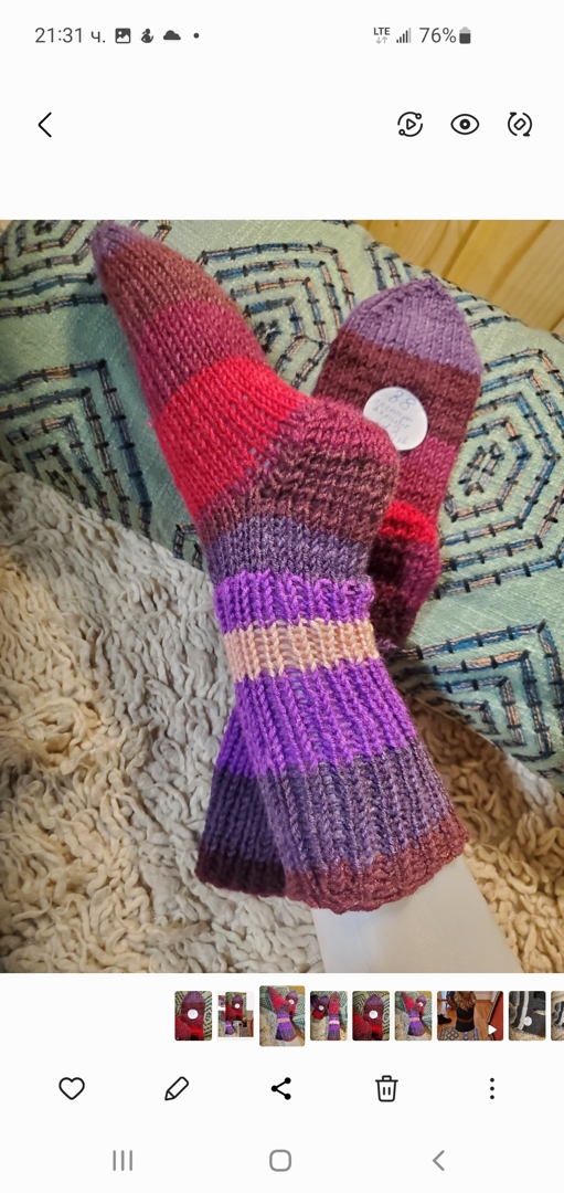 Ръчно плетени чорапи размер 38