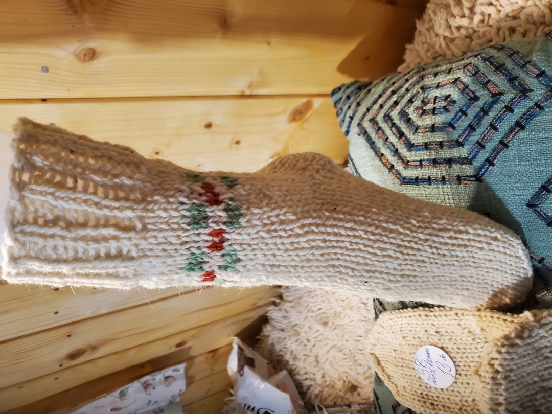 Ръчно плетени чорапи от вълна, размер 38