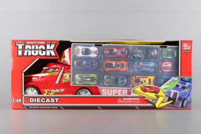 ✨Детски камион с писта и 12 метални коли