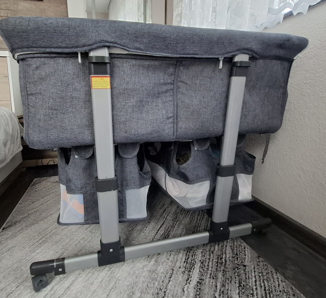 Nex to me twins crib grey