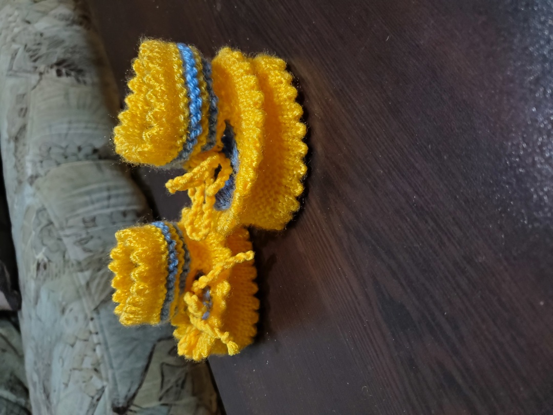 Ръчно плетени бебешки ботушки, от 3 до 6 месеца