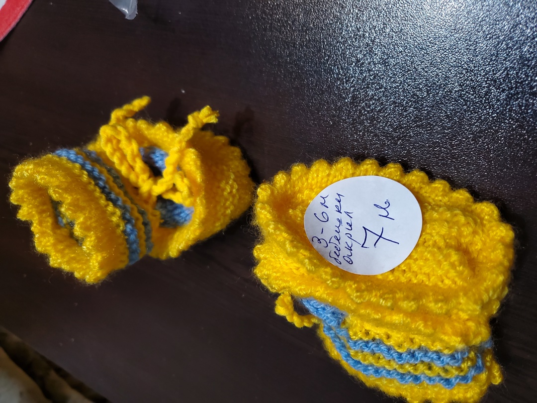 Ръчно плетени бебешки ботушки, от 3 до 6 месеца