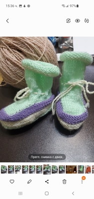 Ръчно плетени бебешки чорапки, от 9 до 12 месеца