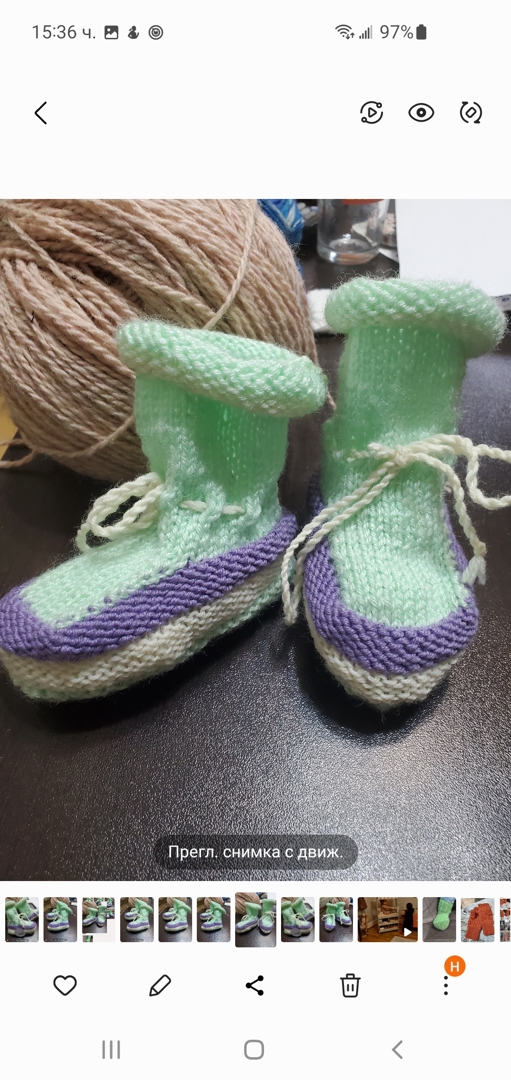 Ръчно плетени бебешки чорапки, от 9 до 12 месеца