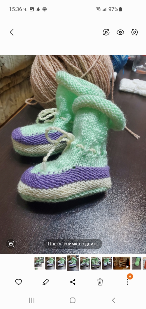 Ръчно плетени бебешки чорапки, от 9 до 12 месеца