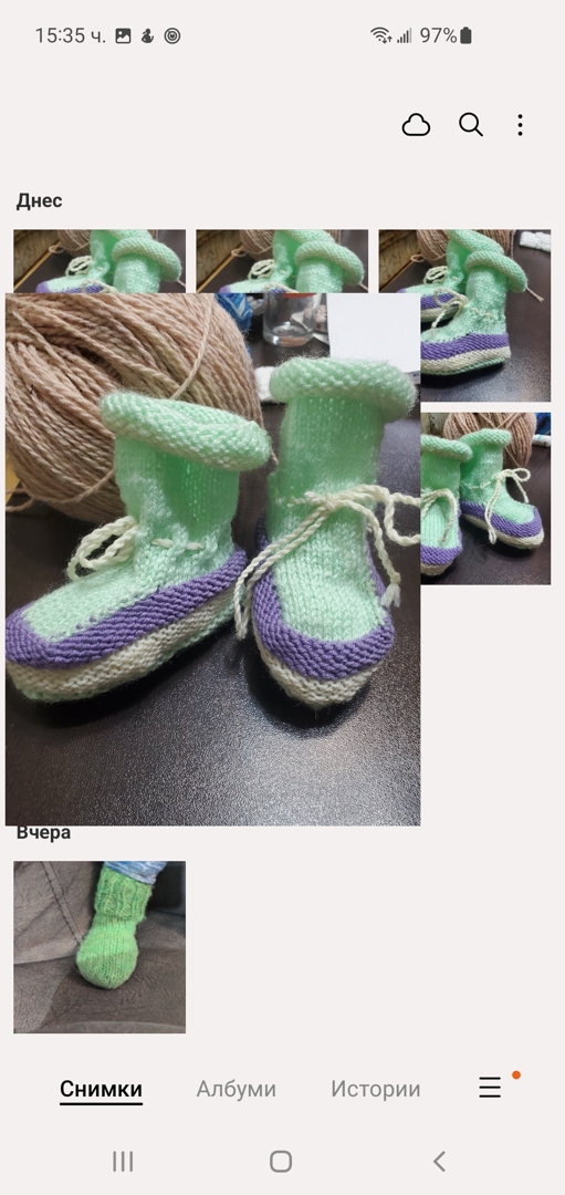 Ръчно плетени бебешки чорапки, от 9 до 12 месеца