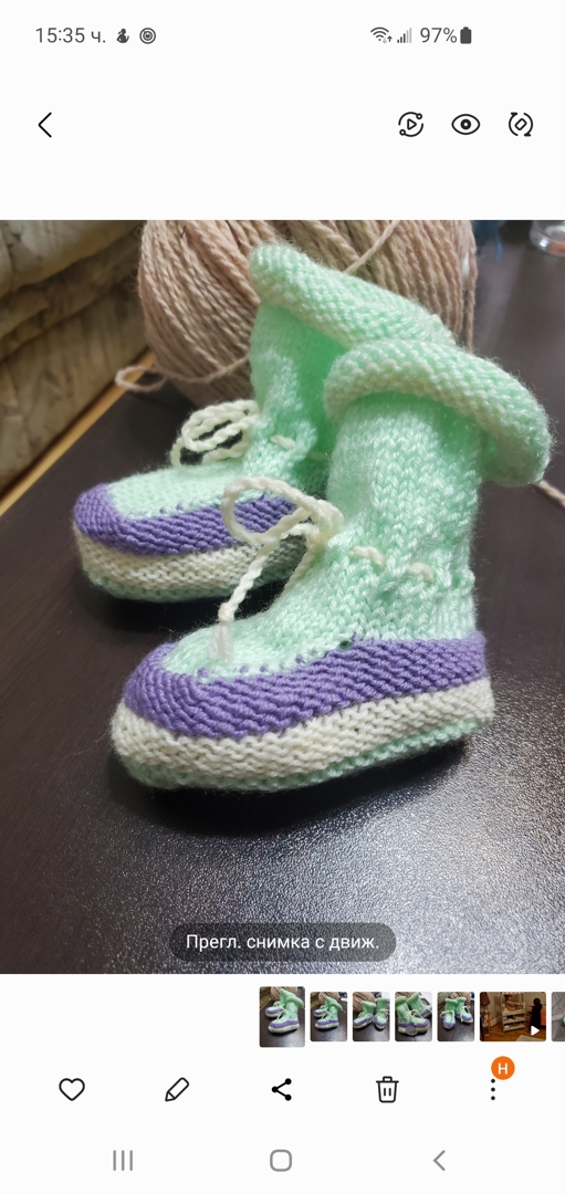 Ръчно плетени бебешки чорапки, от 9 до 12 месеца