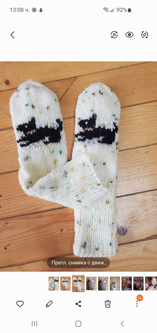 Ръчно плетенидетски чорапки, ходило 21 см.