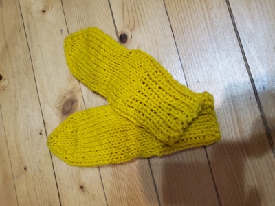 Ръчно плетени чорапки от вълна, ходило 15 см