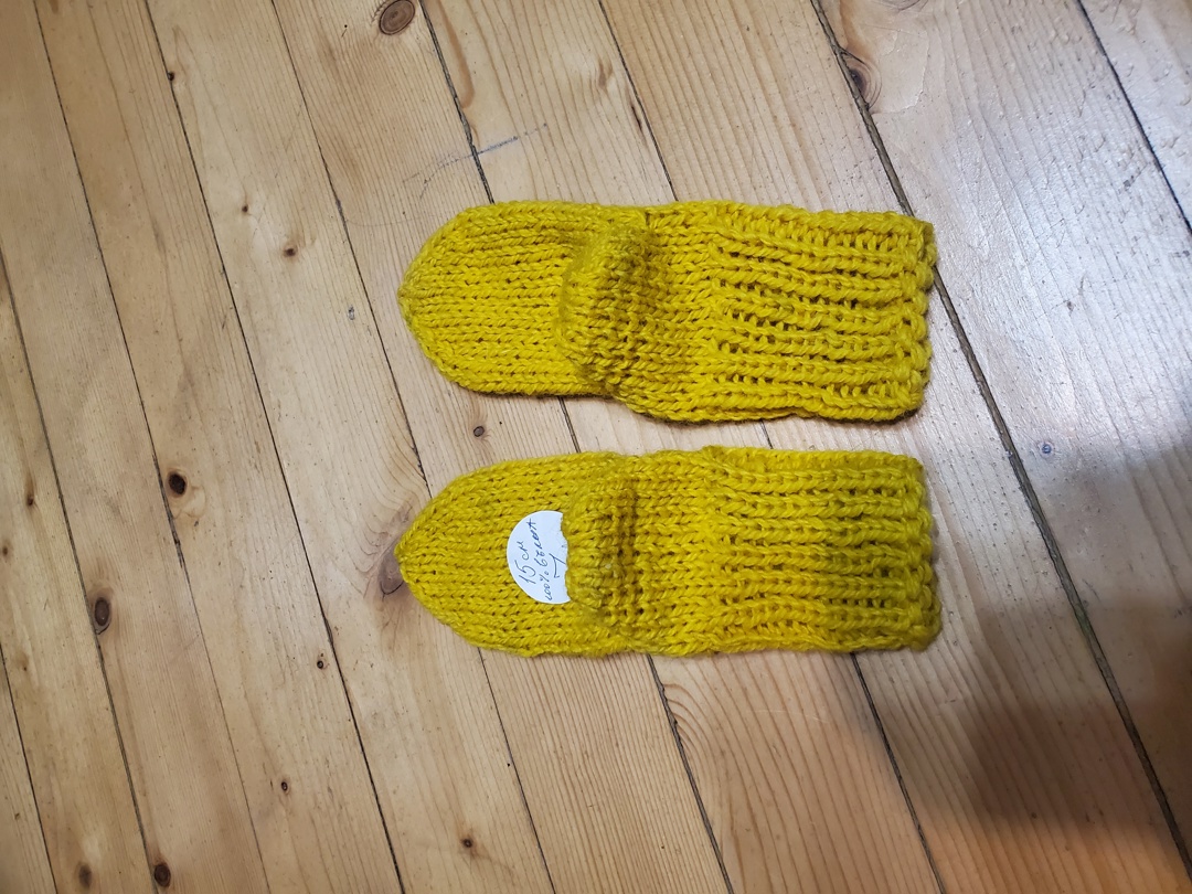 Ръчно плетени чорапки от вълна, ходило 15 см