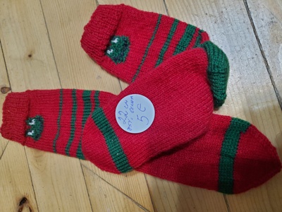 Ръчно плетени чорапки, ходило 22 см.